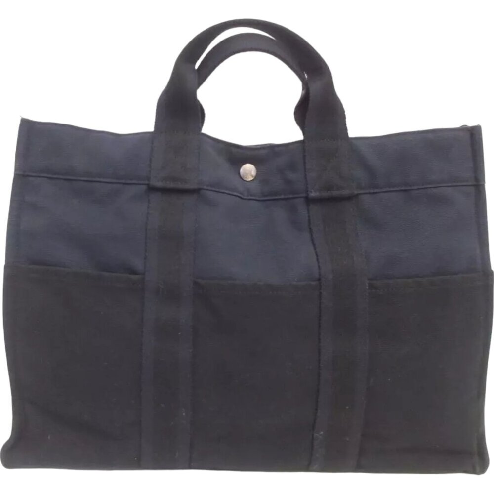 359186AM (G2) Hermes Tote Bag Tout MM Black Nylon